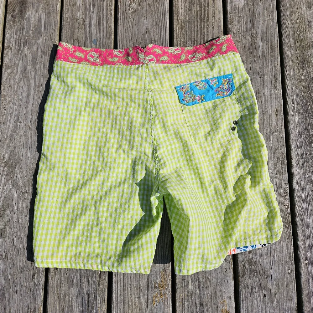 Robert Graham Green Checkered Paisley Bathingsuit - size 34
